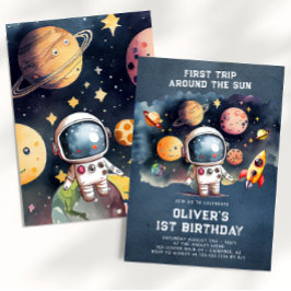 Invitación Espacio Primer Viaje Fiesta de Cumpleaños Alrededo