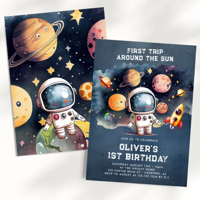 Invitación Espacio Primer Viaje Fiesta de Cumpleaños Alrededo (Subido por el creador)