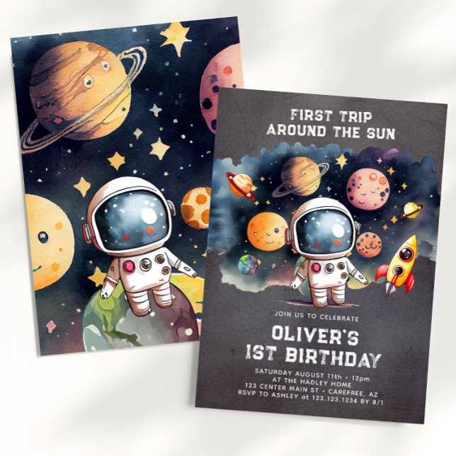 Invitación Espacio Primer Viaje Fiesta de Cumpleaños Alrededo (Subido por el creador)