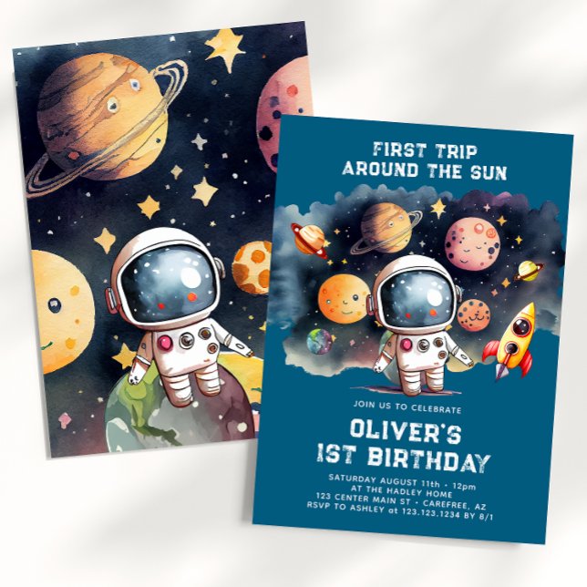 Invitación Espacio Primer Viaje Fiesta de Cumpleaños Alrededo (Subido por el creador)