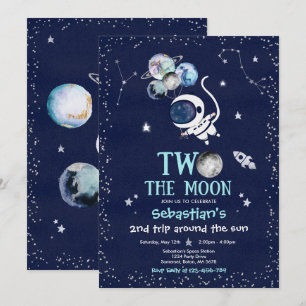 Invitación Espacio Ultraterrestre Cohete Astronauta Fiesta de