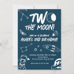 Invitación Espacio Ultraterrestre dos cumpleaños de la Luna