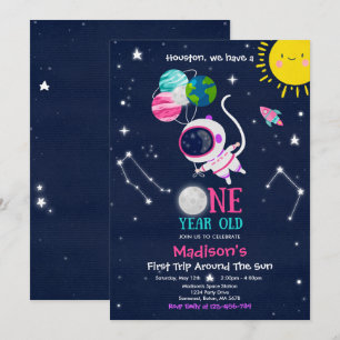 Invitación Espacio Ultraterrestre Primer Cohete Astronauta Fi