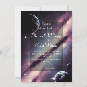 Invitación Espacio Ultraterrestre Universo Boda de galaxia pú