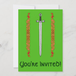Invitación Espada irlandesa y Knotwork