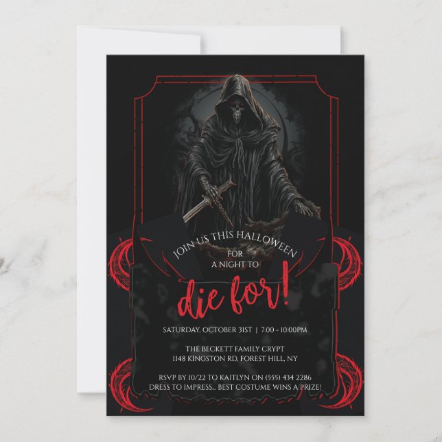 Invitación Espada larga y oscura del guerrero (Anverso)