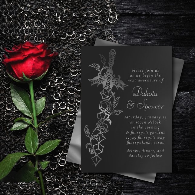 Invitación Espada RPG | Fantasía Tabletop Retro PnP Gamer Dic (Subido por el creador)