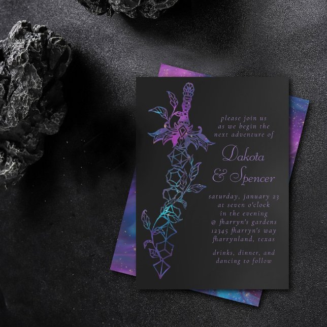 Invitación Espada RPG | Nebula Fantasy Tabletop Gamer Dice (Subido por el creador)