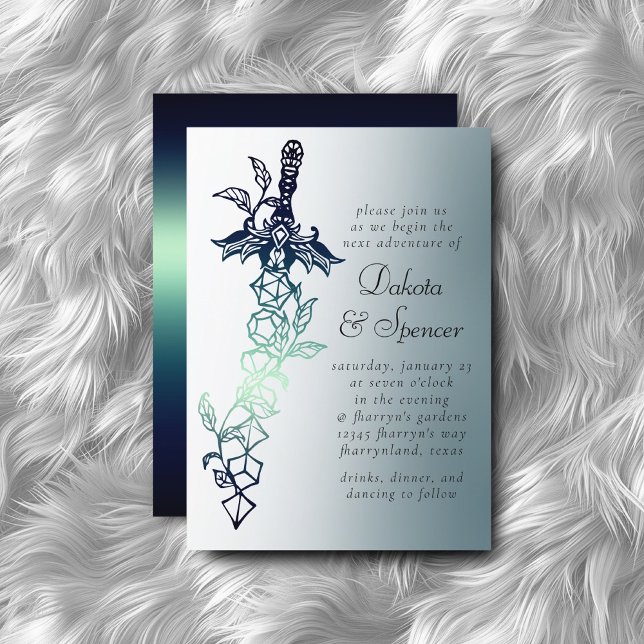 Invitación Espada RPG | Verde azulada Fantasy Tabletop PnP Ga (Subido por el creador)