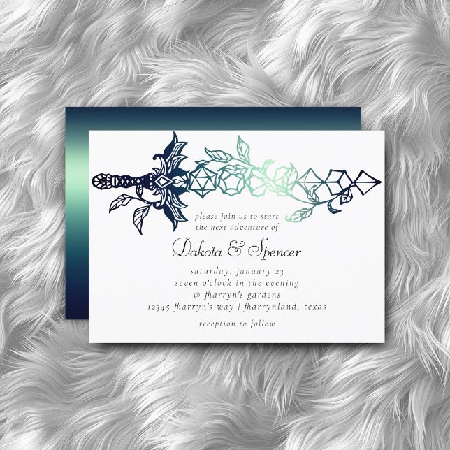 Invitación Espada RPG | Verde azulado Sheen Fantasy Tabletop  (Subido por el creador)