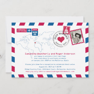 Invitación España Correo Aéreo Recepción de Boda Posterior