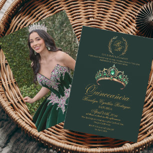 Invitación España Quinceanera Emerald Green 15º cumpleaños
