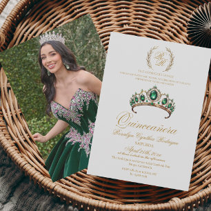 Invitación España Quinceanera Gold Tiara 15º cumpleaños