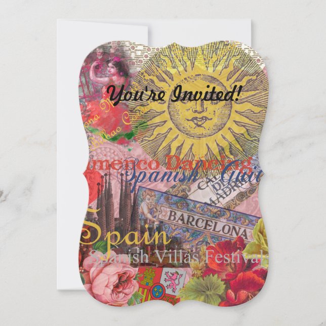 Invitación España Sunshine español Travel Art (Anverso)