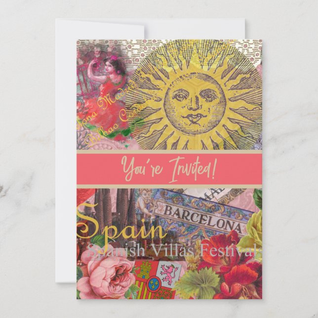 Invitación España Sunshine español Travel Art (Anverso)
