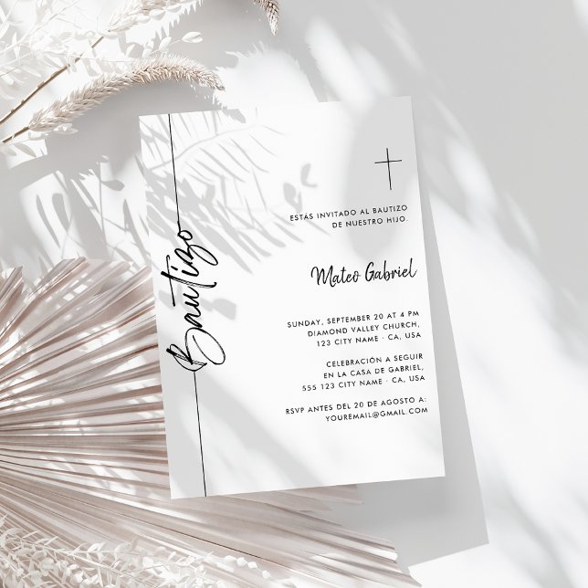 Invitación Español Baptismo invitado de bautizo Nino Nina (Subido por el creador)