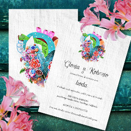 Invitación Español, Boda mexicano de Corazón de Flor