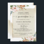 Invitación Español, Champagne y Rubor Quinceañera Floral<br><div class="desc">Deleite a sus huéspedes con esta hermosa invitación a la quinceañera en español. También disponible en inglés. Elegante invitación con modernos elementos caligráficos escritos a mano, exquisitos cubos florales de acuarela y delicado champán, manchas de color dorado colgando detrás de un bonito marco de champán mostrando sus detalles de quinceañera....</div>