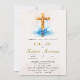 Invitación Español con bautismo cruzado
