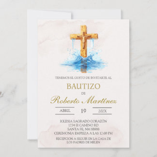 Invitación Español con bautismo cruzado