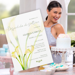 Invitación Español, Despedida Soltera Flores, Ducha Bridal