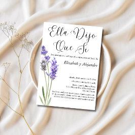 Invitación Español Dijo Sí Partido de Compromiso Boda