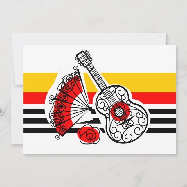 Invitación Español Souvenirs Classic Stripe horizontal (Anverso)