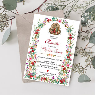 Invitación Española De Bautizo Bautizo Bautismo Fl