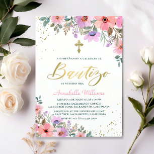 Invitación Española De Bautizo Bautizo Bautismo Fl