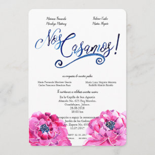 INVITACIÓN ESPAÑOLA de la acuarela WEDDIN de no.