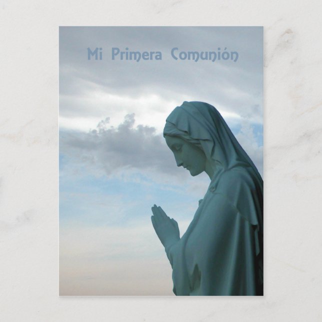 Invitación española de primera comunión. Lady Pray (Anverso)