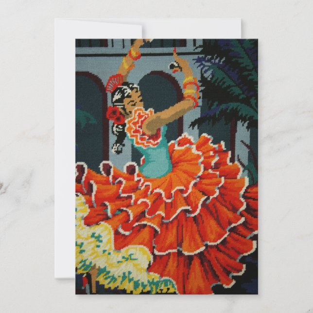 Invitación española del bailarín del flamenco (Anverso)