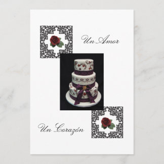 Invitación española "torta del boda de Flowers& "