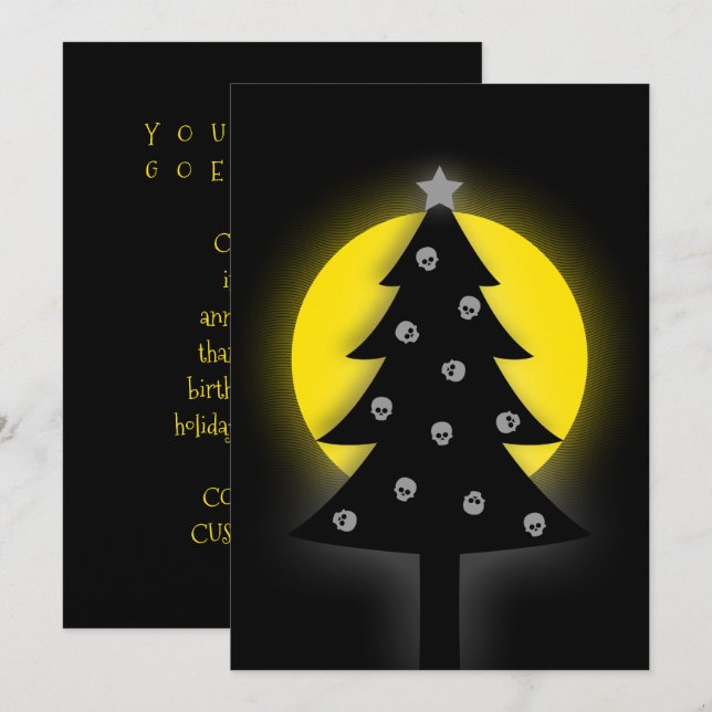 Invitación Espantoso árbol de Navidad (Anverso / Reverso)