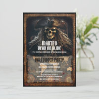 Espantoso Pirata Skull Black Halloween Party