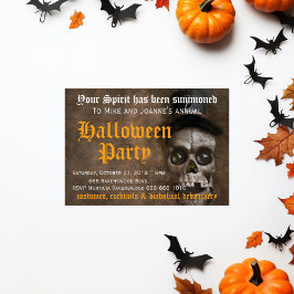 Invitación Espantoso y espeluznante cráneo con fiesta Gorra d