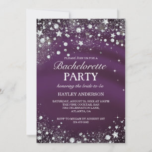 Invitación Esparkle Diamond Burgundy Fiesta de Bachelorette P