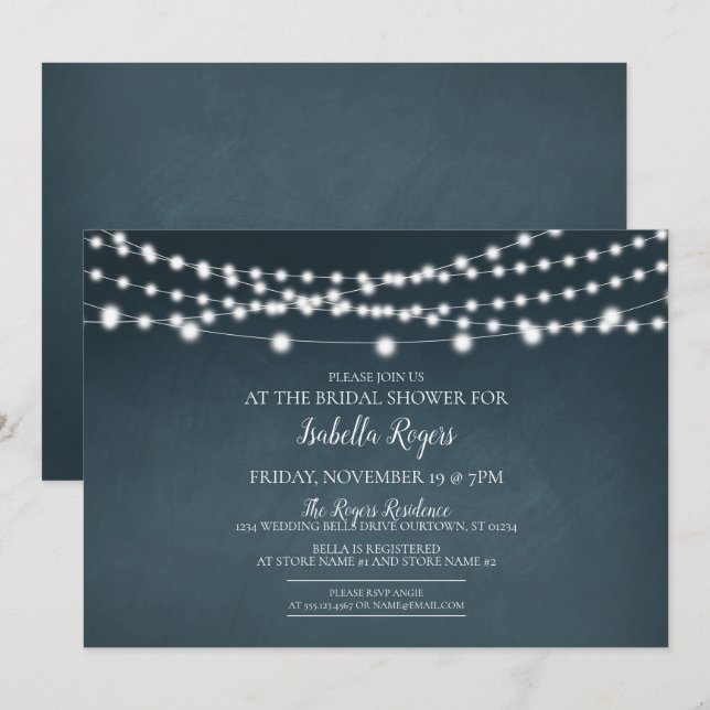 Invitación Esparkle Lights Brights Brights Shower (Anverso / Reverso)