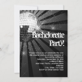Invitación Esparkle plateado Disco Ball Bachelorette Party