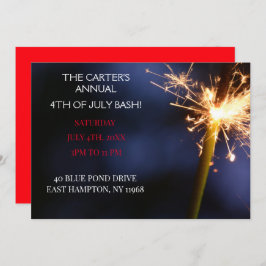 Invitación Esparkler en el Día de la Independencia de Julio