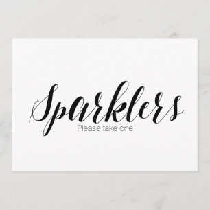 Invitación "Esparklers Por favor tome uno" Rótulo Boda