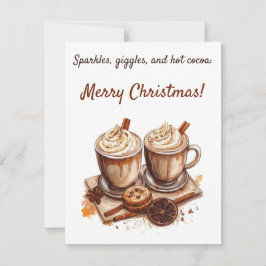 Invitación Esparkles, gambas y cacao caliente: Feliz Navidad