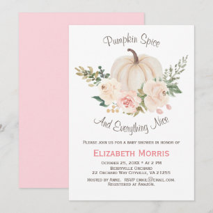 Invitación Especia Floral de Calabaza Rosa