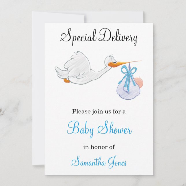 Invitación especial de Baby Shower de almacén de e (Anverso)