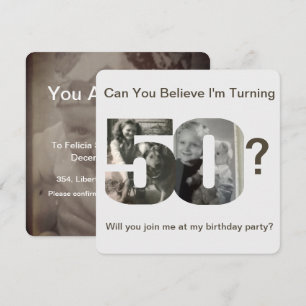 Invitación especial de cumpleaños número 50 con fo