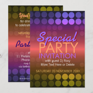 Invitación especial de fiesta de los puntos de dis
