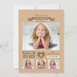 Invitación especial de la foto del cumpleaños