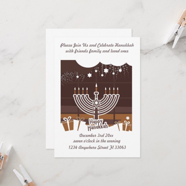 Invitación especial del partido Hanukkah de todas  (Anverso/Reverso In Situ)