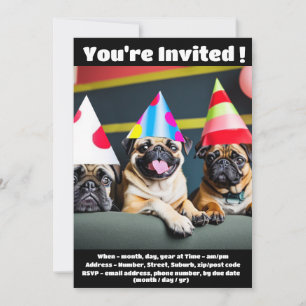 invitación especial para perro Pug