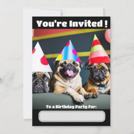 invitación especial para perro Pug